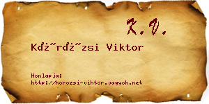 Körözsi Viktor névjegykártya