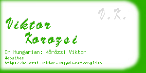 viktor korozsi business card