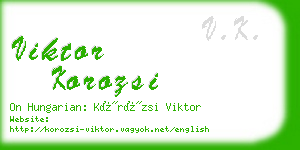 viktor korozsi business card